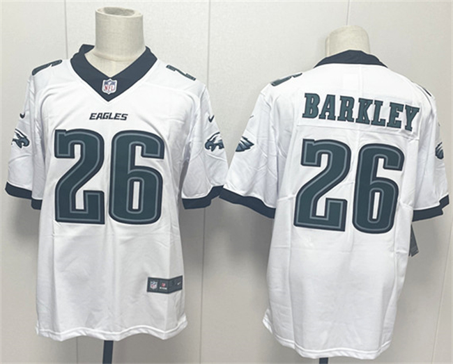 Men's White Philadelphia Eagles #26 Saquon Barkley 2024 New Vapor Untouchable Limited Stitched Football Jersey